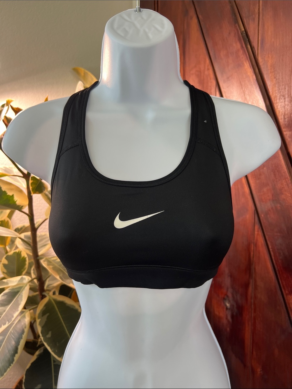 Nike Black Sports Bra with White Swoosh - Medium Support